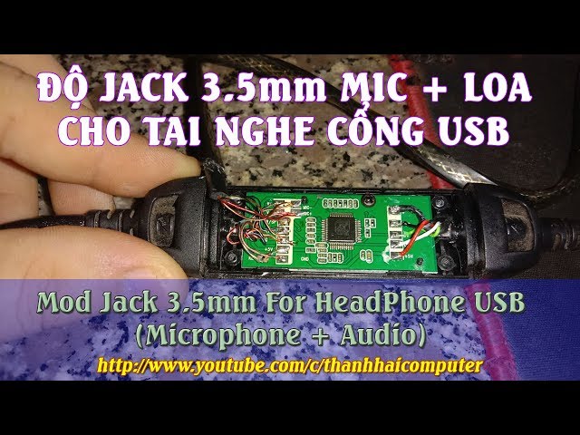 Độ jack 3.5mm cho tai nghe cổng USB (Demo HeadPhone ZH7)