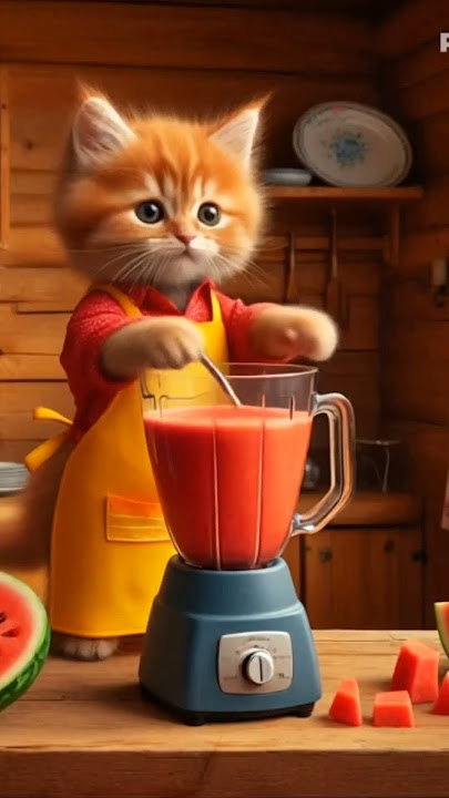 cute cat vs watermelon farmer #cat #feedshorts #funny #shorts