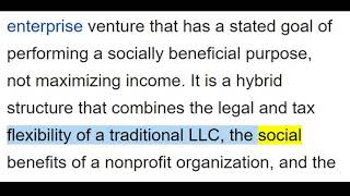 Low-profit limited liability company