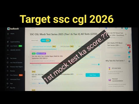1st mock test practice for ssc cgl 2026 !! Ssc cgl 2026 preparation ...