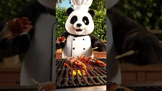 🐼🔥🦐 Chef Panda is serving up the ultimate Aussie BBQ Prawns!Golden grilled prawns,