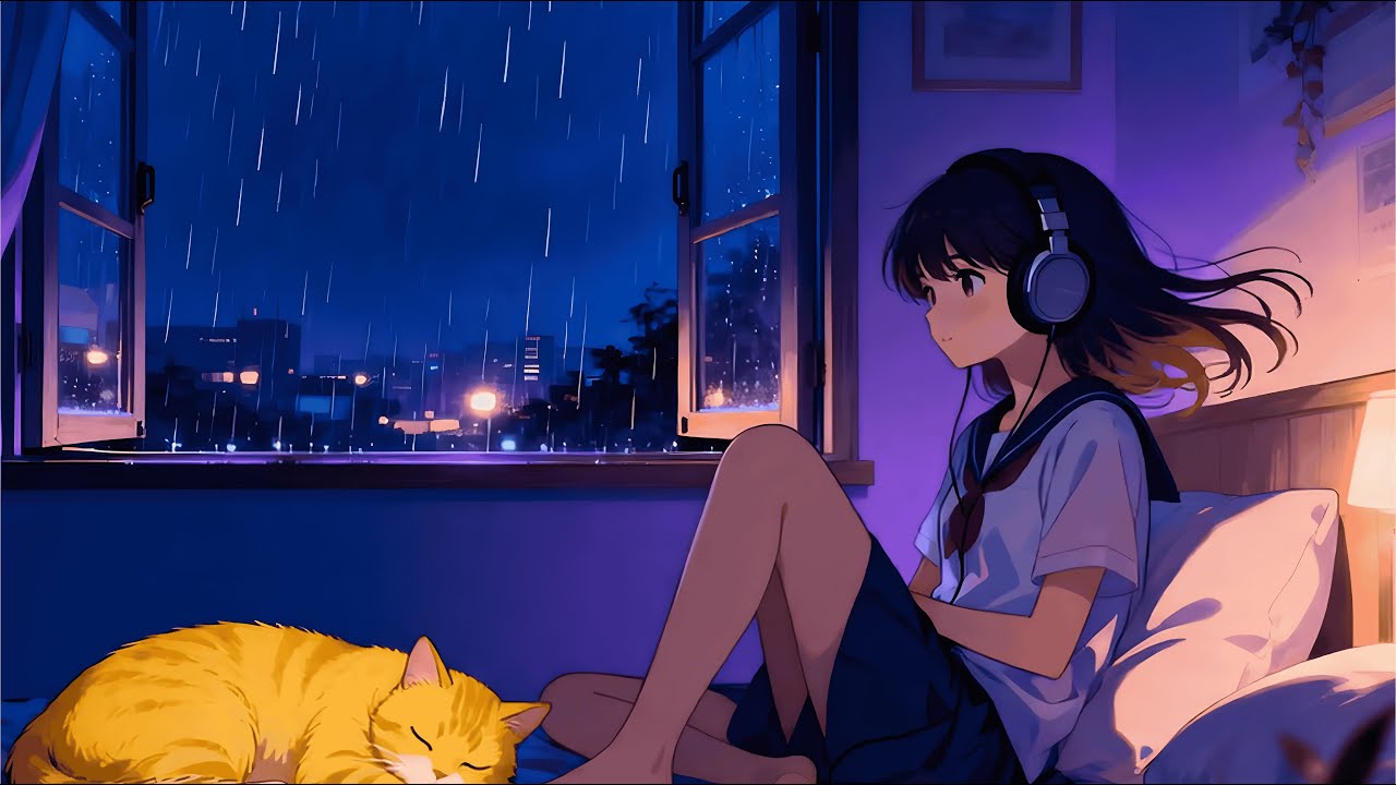Rainy Night Lofi 🌧️ Cozy Bedroom Beats for Deep Focus - YouTube