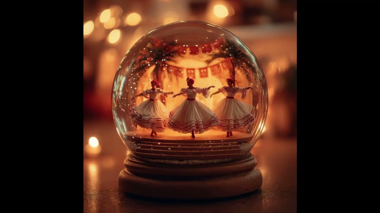 헤리티지 스노우글로브: 촛불의 평온 속 콜롬비아 전통 무용 — 1시간 수면 음악 (불면증 완화)