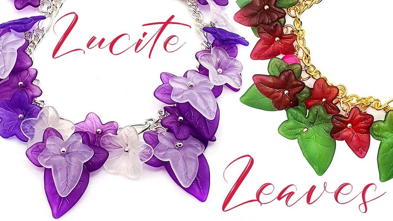 Turn Lucite Leaves & Flowers into a Bracelet using Headpin Balls & Chain