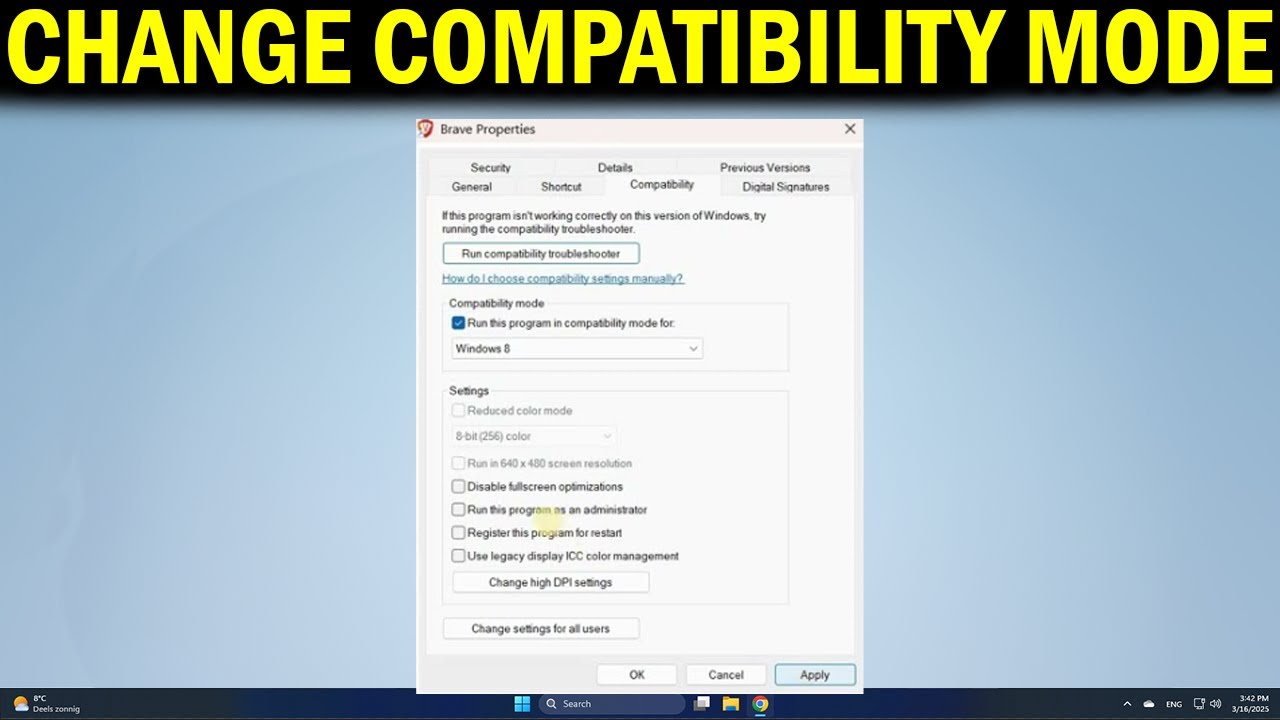 Compatility Settings How To Change Compatibility Mode Settings in Windows 11/10 - YouTube