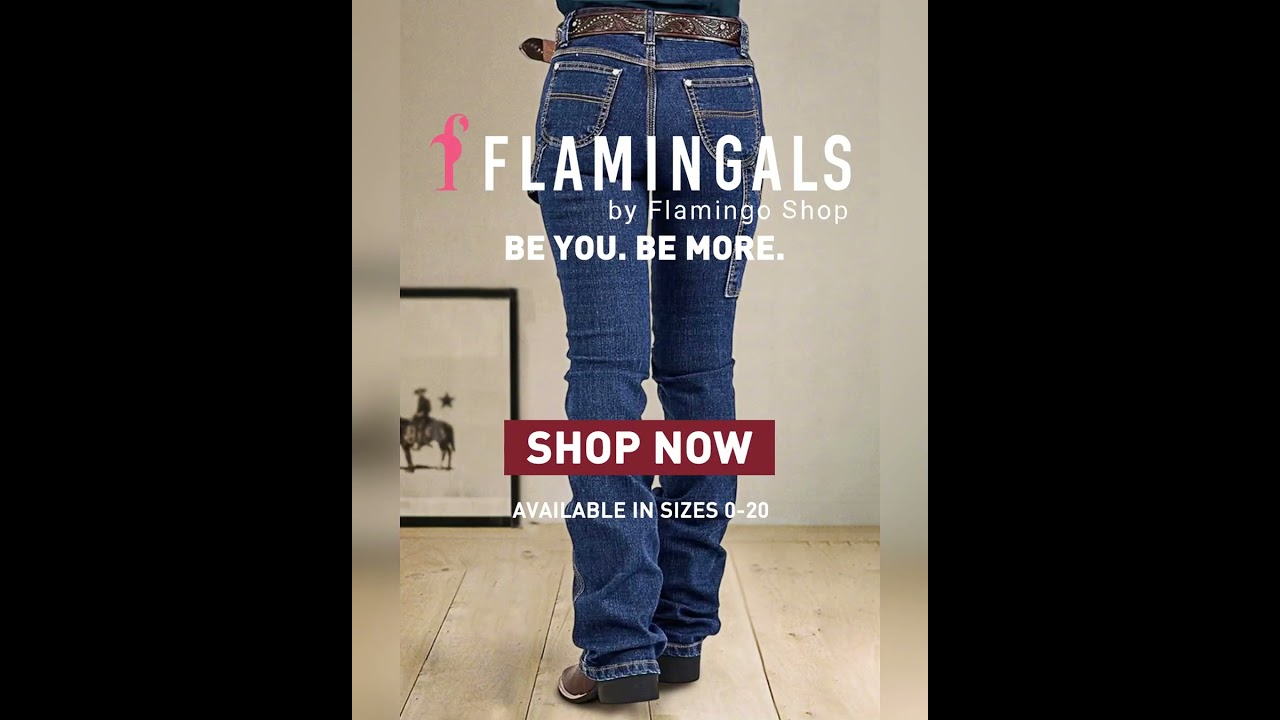 【Flamingals】Wash Mid Rise Bootcut Carpenter Jeans Without Belt
