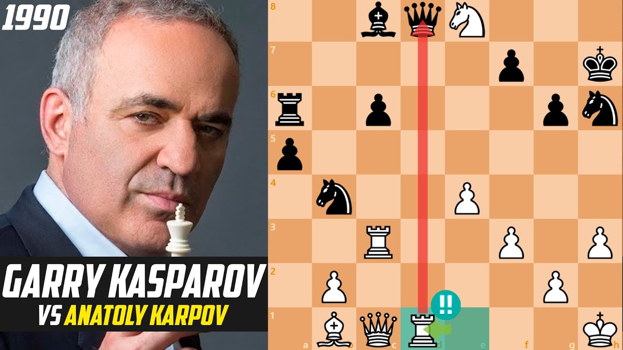 Garry Kasparov quase humilha Anatoly Karpov / Xadrez 