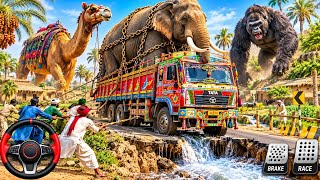 Animal Transport Truck Simulator 3D 🚛🐘 | Offroad Village Animal Cargo Gameplay | Android screenshot 4