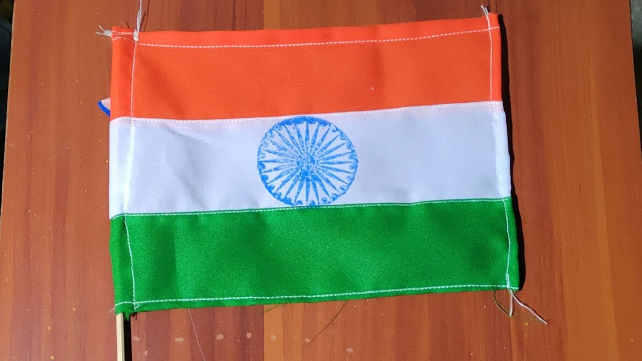 How to print Ashoka chakra on National Flag / Block print | National Flag stitching