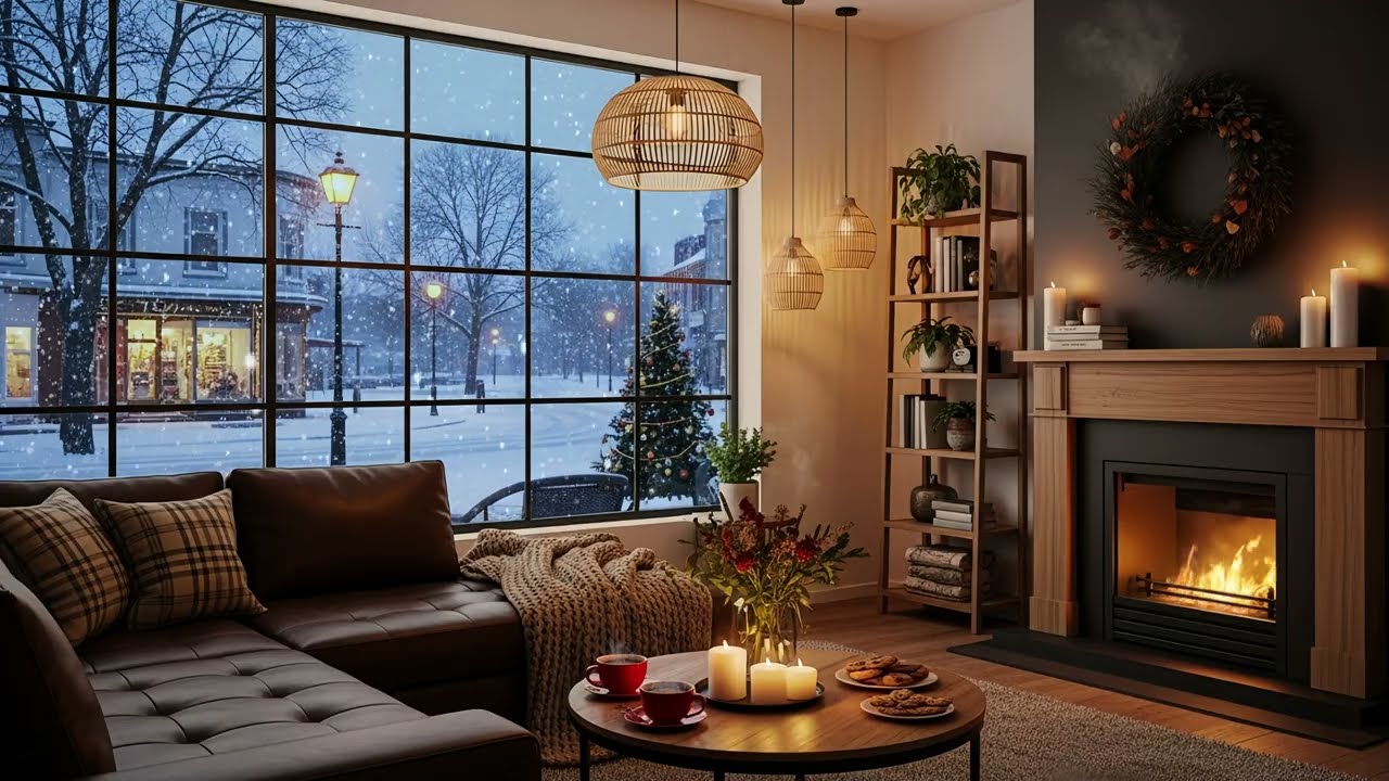 Late Night Luxury Coffee Jazz Lounge ☕🌙🎷 | Smooth Jazz Music with Winter Wind for Clear Thinking