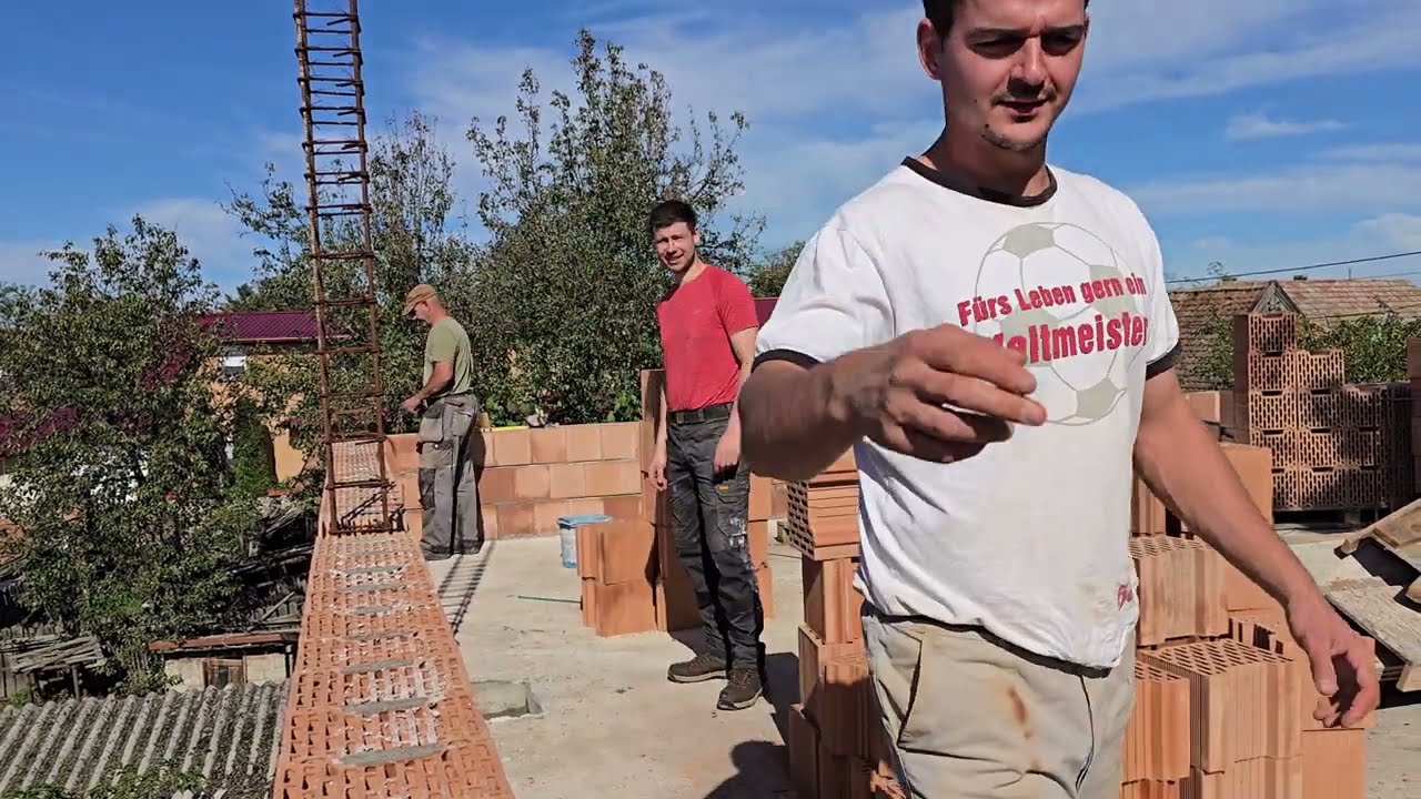 Házépítés vidéken 5  rész - Tüzfal falazás