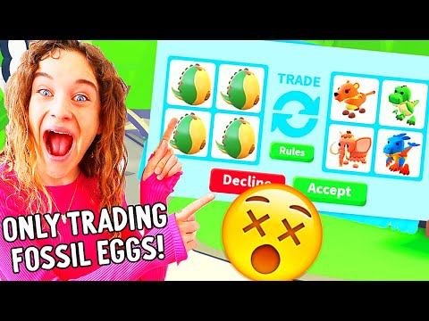 Only Trading Fossil Eggs In Adopt Me Most Trades Wins Youtube - norris nuts gaming roblox adopt me trading
