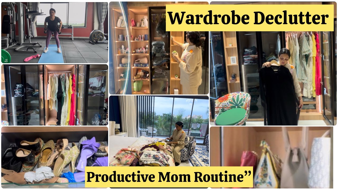  Decluttering part, 2 ￼🧺 bedroom,& wardrobe ￼Organising | Productive Mom Routine vlog |
