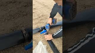 PE Layflat Hose Three-Way Ball Valve Installation in Field#farmirrigation