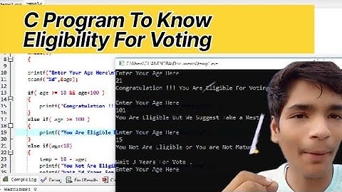 C Program to check eligibility for voting| C Tutorials|Conditional Statements in C