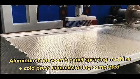Aluminum honeycomb panel spraying machine and cold press commissioning | Glue Spraying Solution