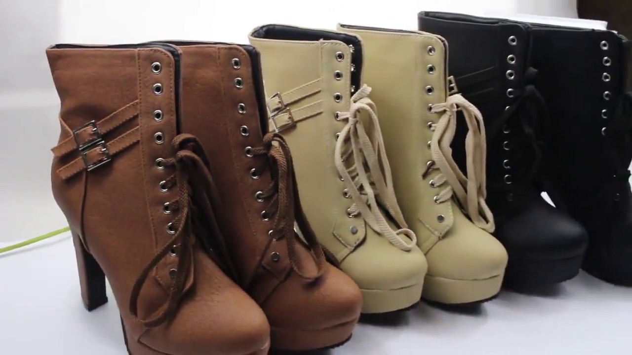 botas plataforma cano curto