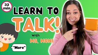 Learn To Talk | Colours, Animals, Numbers, Gestures & First Words | Toddler Learning with Ms. Moni