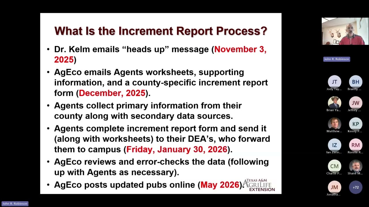 Ag Increment Report Training 2025