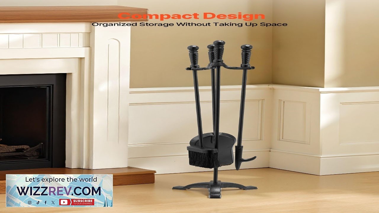 Набор инструментов для камина VEVOR из 4 предметов. Набор инструментов для камина и держатель.