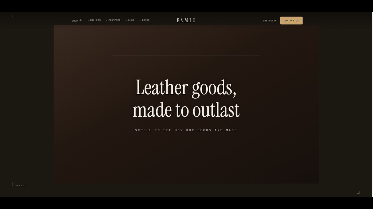 Famio leather goods storefront walkthrough