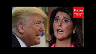 Trump Reacts To Reporter's Question About Nikki Haley's Rise In New Hampshire Polls