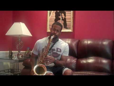 Daryl Beebe playing saxophone at at home