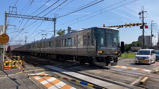中谷第一踏切EF210-335号機牽引貨物列車・223系1000番台+225系100番台新快速姫路行き通過