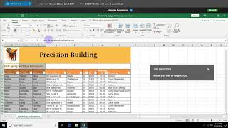 Module 2 Exam Excel 2019 - Precision Building