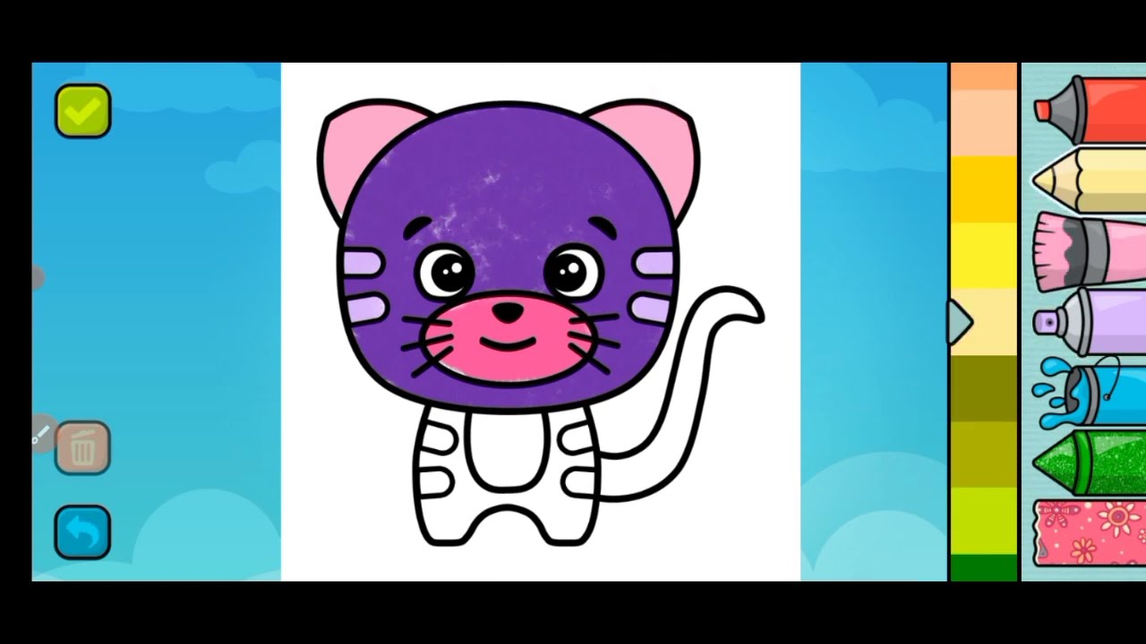 cute cat| cute cat coloring| vidros for kid| color for kids|