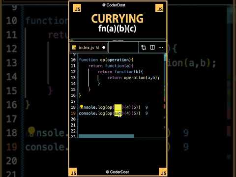 Currying in JavaScript #javascript #reactjs #shorts