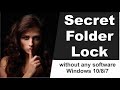 How to lock folder in Windows 10 without any software | folder lock | Hide files and folders