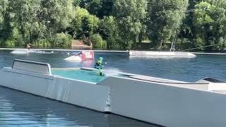 Wakeboarding - Pool gap first ever hit!! And working on those 360s! Progression from lessons