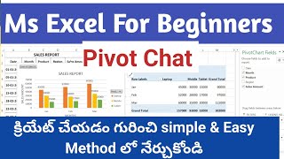 MS Excel Pivot Chart Explained in Telugu with Examples