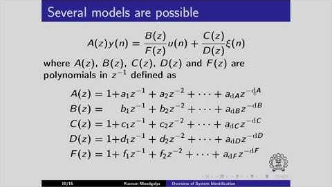 CL692 2x S111 Overview of System Identification IIT Bombay