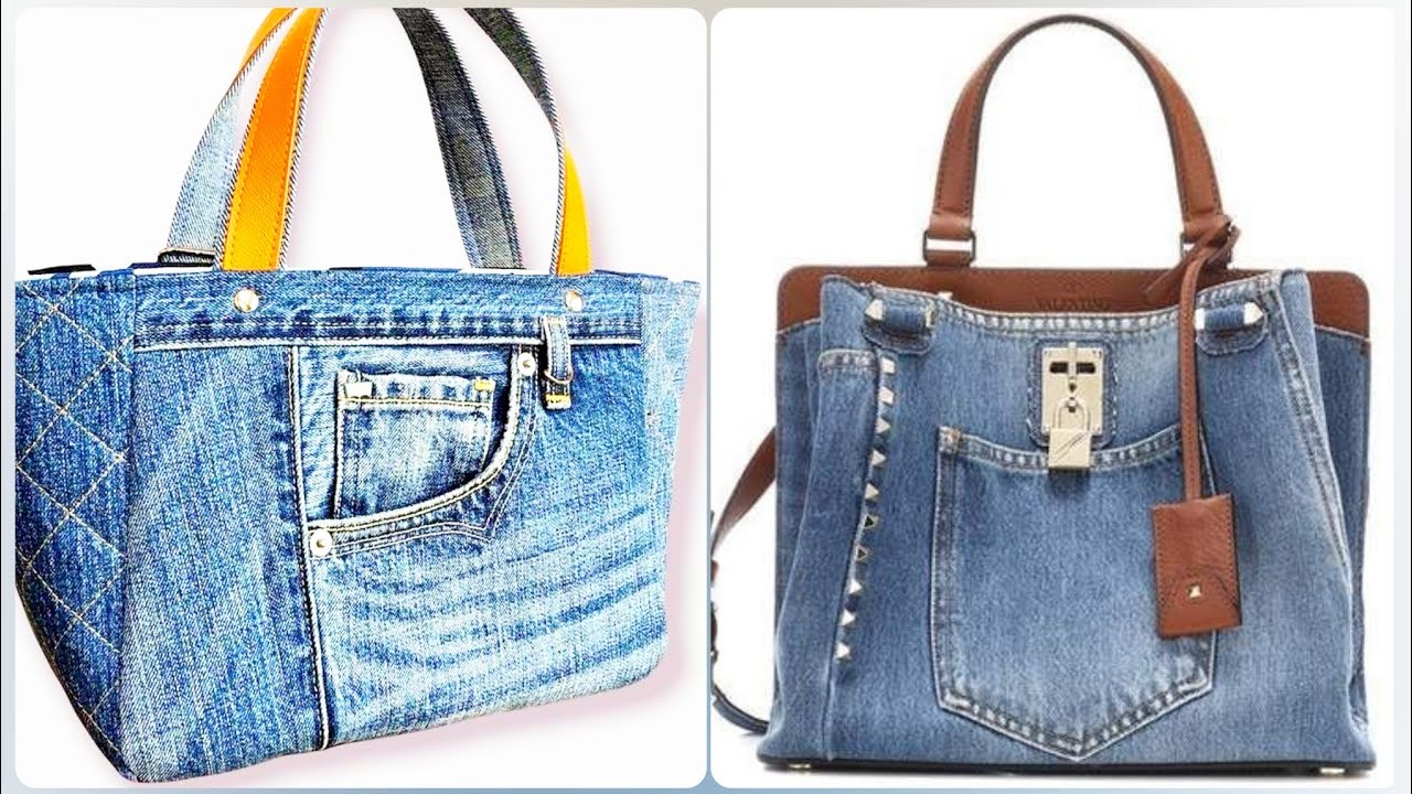 very and beautiful handbags embellish Denim jeans bag ideas