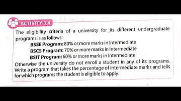 Computer 10th Activity 3.4 Solution || Activity 3.4 Program solution || Nested Selection structure