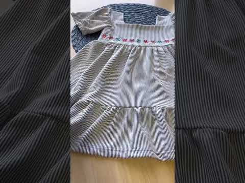 VESTIDO INFANTIL COM LISTRAS E BORDADO