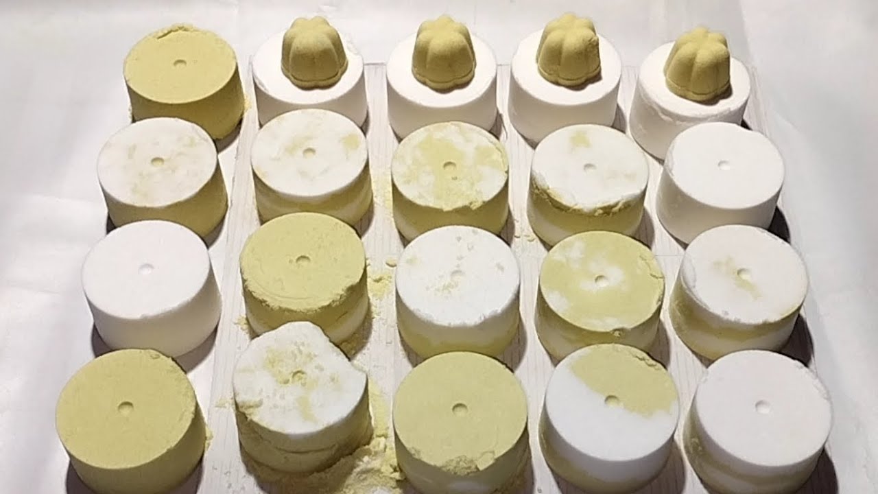 Yellow & white baking soda asmr 🤍💛 
