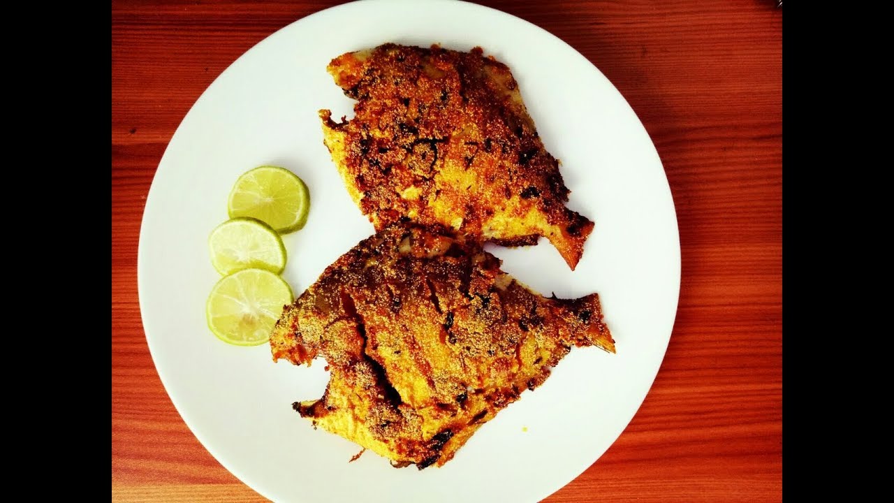 Pan Tandoori Pomfret Smoky Pomfret fish fry recipe how to make fish