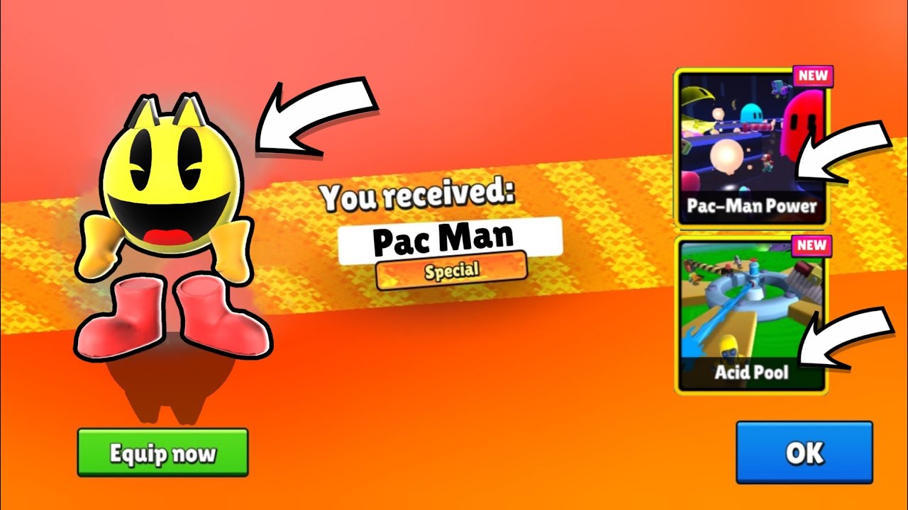 Stumble x Pac Man New Update 0.63 New Maps, Shield Emotes🛡️, and Skins ...