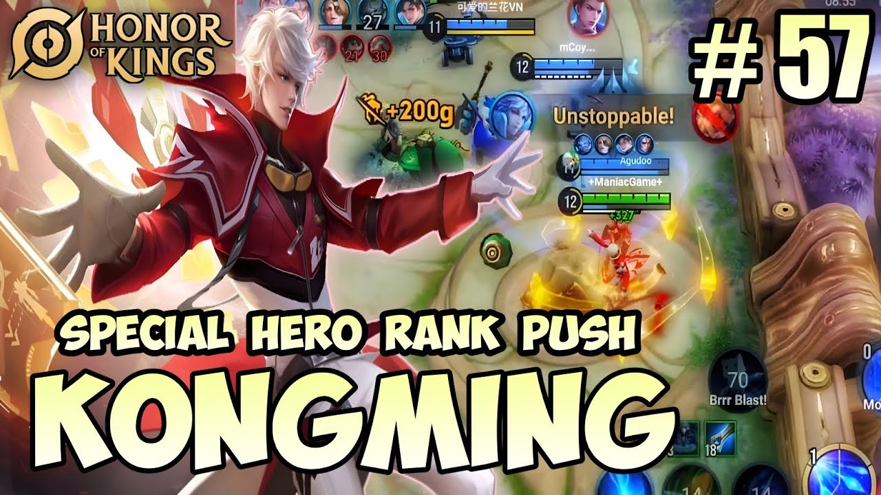 KONGMING Assassin/Mage Special Hero Rank Push | Pro Gameplay #57 - Honor of Kings (HOK)