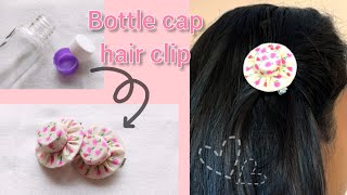 Easy diy bottle cap hair clip💗
