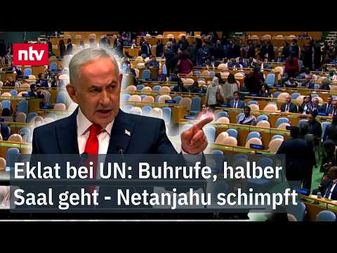 Während Netanjahus UN-Rede verlassen viele Diplomaten den Saal - aus Protest gegen Gaza-Krieg | ntv