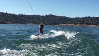 Son on wakeboard part 2