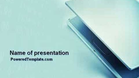 Laptop In Light Blue Color PowerPoint Template by PoweredTemplate.com