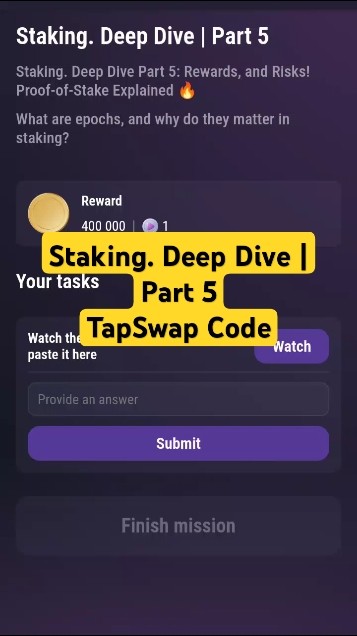 Staking. Deep Dive | Part 5 TapSwap Code - YouTube