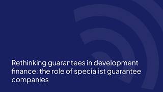 Rethinking guarantees in development finance: the role of specialist guarantee companies