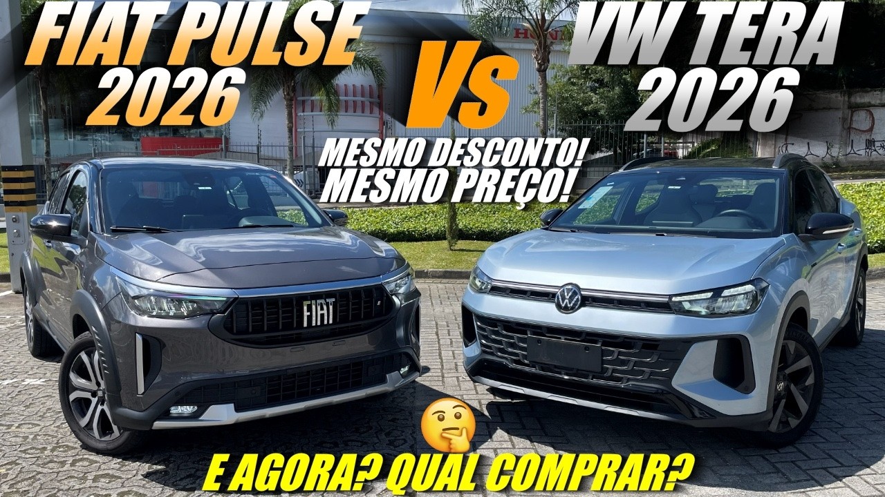 COMPARATIVO VW TERA 2026 vs FIAT PULSE 2026. Agora Mesmo Preço e Mesmo Desconto! Qual comprar?