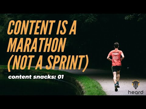 it's a marathon, not a sprint